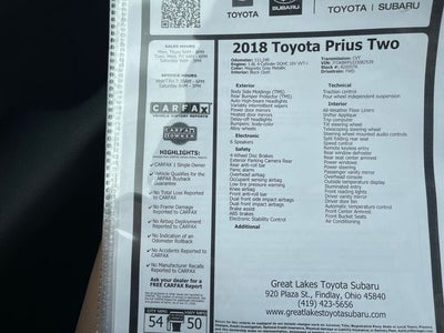 2018 Toyota Prius Two