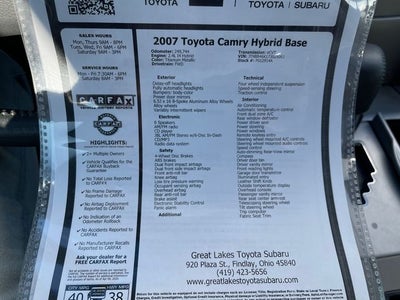 2007 Toyota Camry Hybrid Base