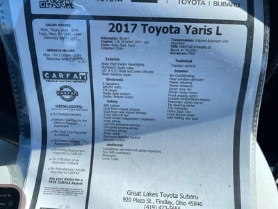 2017 Toyota YARIS L