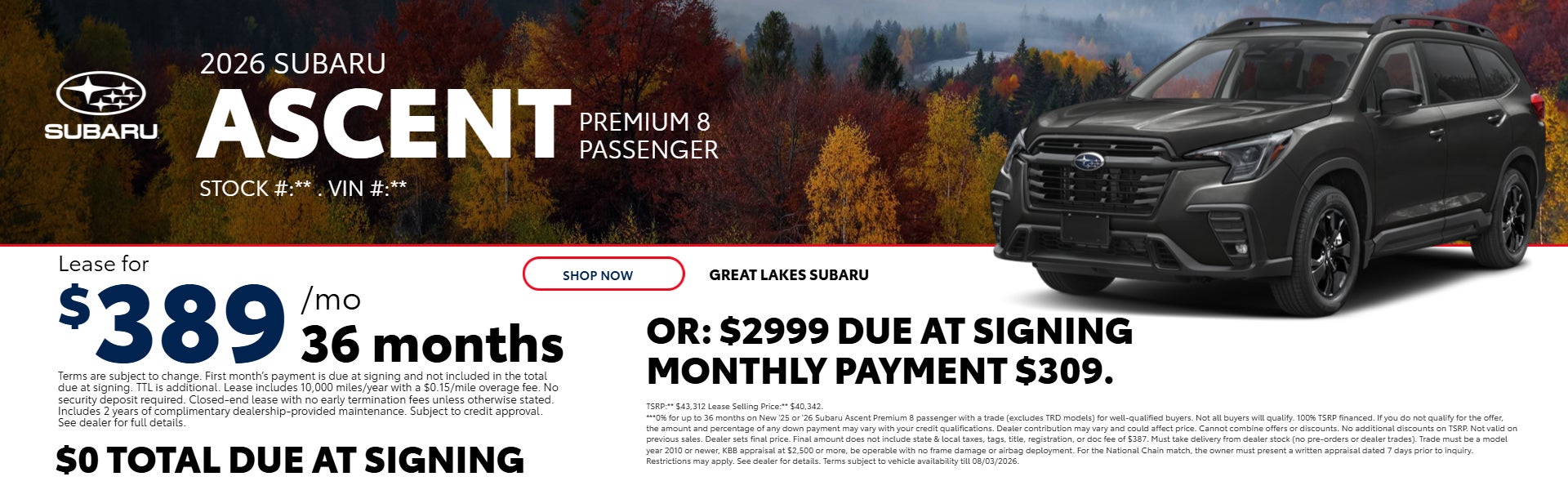 Subaru Ascent on offer