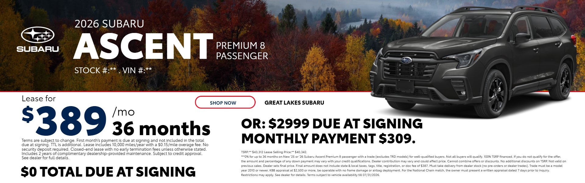Subaru Ascent on offer