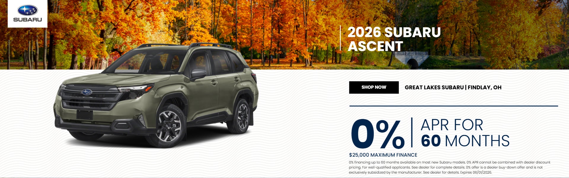  2026 Ascent on offer
