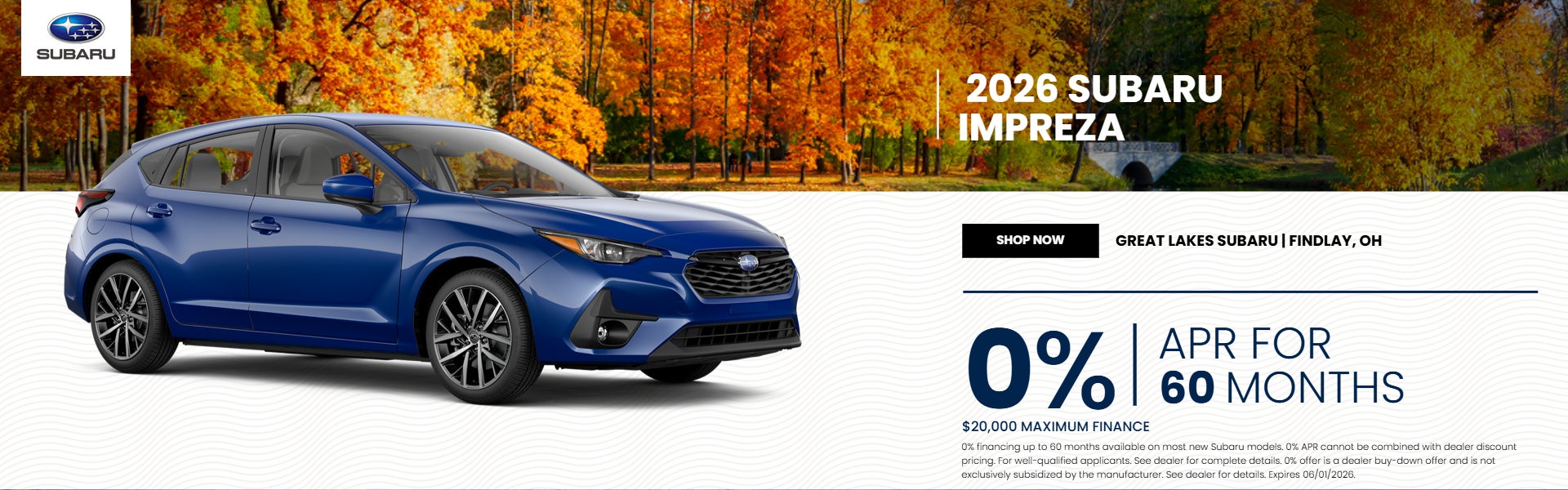  Blue 2026 Impreza on offer
